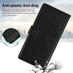 For Samsung Galaxy S23 FE Case with Hand Strap Flower Imprint Leather Wallet Phone Cover