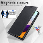 LC.IMEEKE for Samsung Galaxy A52 4G / 5G / A52s 5G Shockproof RFID Blocking Phone Case Phone Flip Wallet Cover with Stand