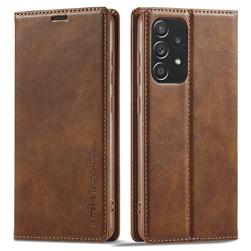 LC.IMEEKE for Samsung Galaxy A52 4G / 5G / A52s 5G Shockproof RFID Blocking Phone Case Phone Flip Wallet Cover with Stand
