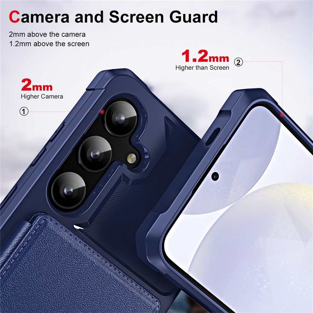 ENKAY För Samsung Galaxy A55 5G Hat-Prince Plånbok Korthållare Stöd PU-läder + TPU Baksida Mobilskal med Kameralinsfilm
