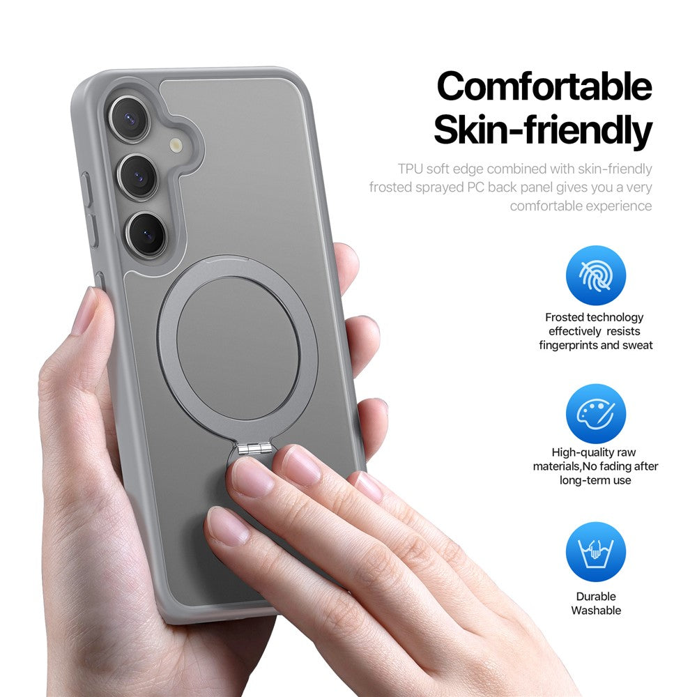 DUX DUCIS For Samsung Galaxy S25+ Case Yind Series PC+TPU Phone Cover Magnetic Case with Kickstand