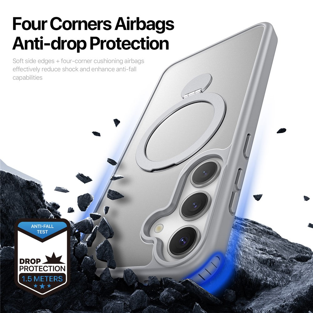 DUX DUCIS For Samsung Galaxy S25+ Case Yind Series PC+TPU Phone Cover Magnetic Case with Kickstand