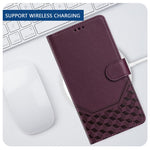 Til Motorola Edge 60 Neo 5G / Edge 50 Neo 5G / Moto S50 5G / ThinkPhone 25 5G Etui Præget Honeycomb RFID-blokerende Lædertelefoncover med Rem