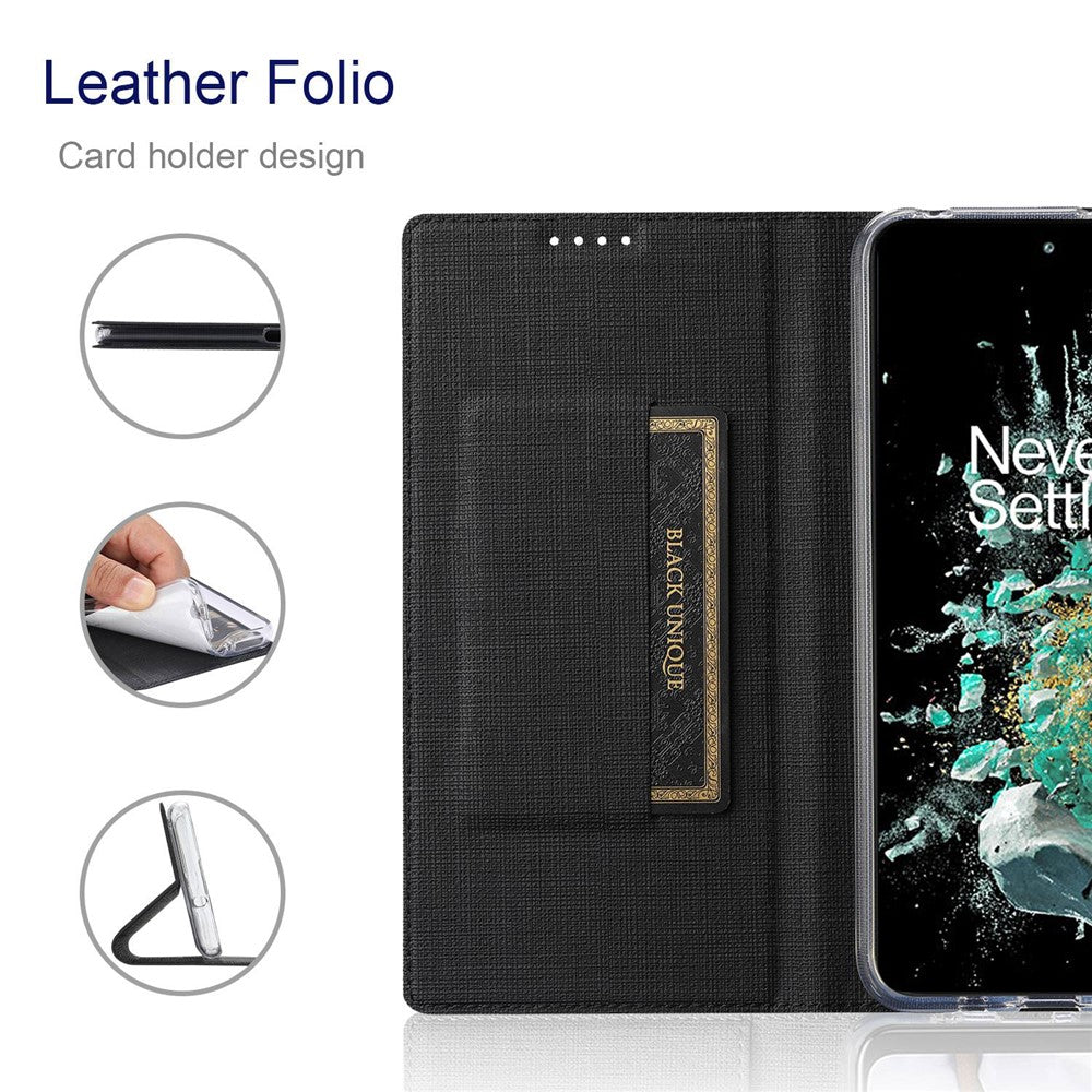 VILI DMX-serien för OnePlus 10T 5G / Ace Pro 5G Kortplats Folio Flip-fodral Magnetiskt självabsorberande PU-läderfodral