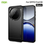 MOFI For Oppo Find X8 5G Back Cover  Brushed Texture Carbon Fiber Soft TPU Case