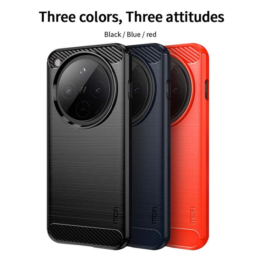 MOFI For Oppo Find X8 5G Back Cover  Brushed Texture Carbon Fiber Soft TPU Case