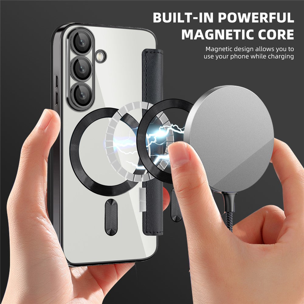 For Samsung Galaxy S25 Magnetic Case RFID Blocking Leather Phone Cover