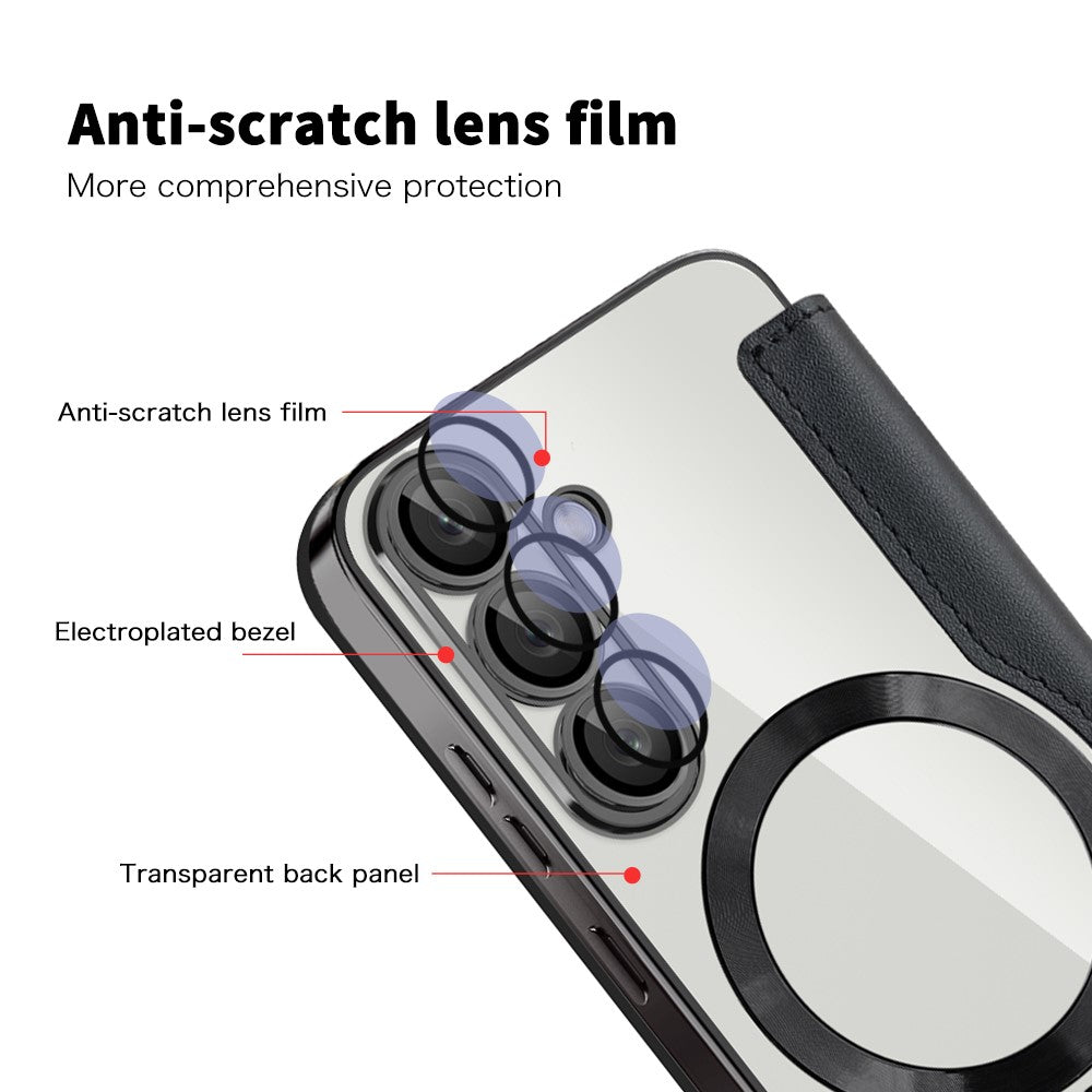 For Samsung Galaxy S25 Magnetic Case RFID Blocking Leather Phone Cover