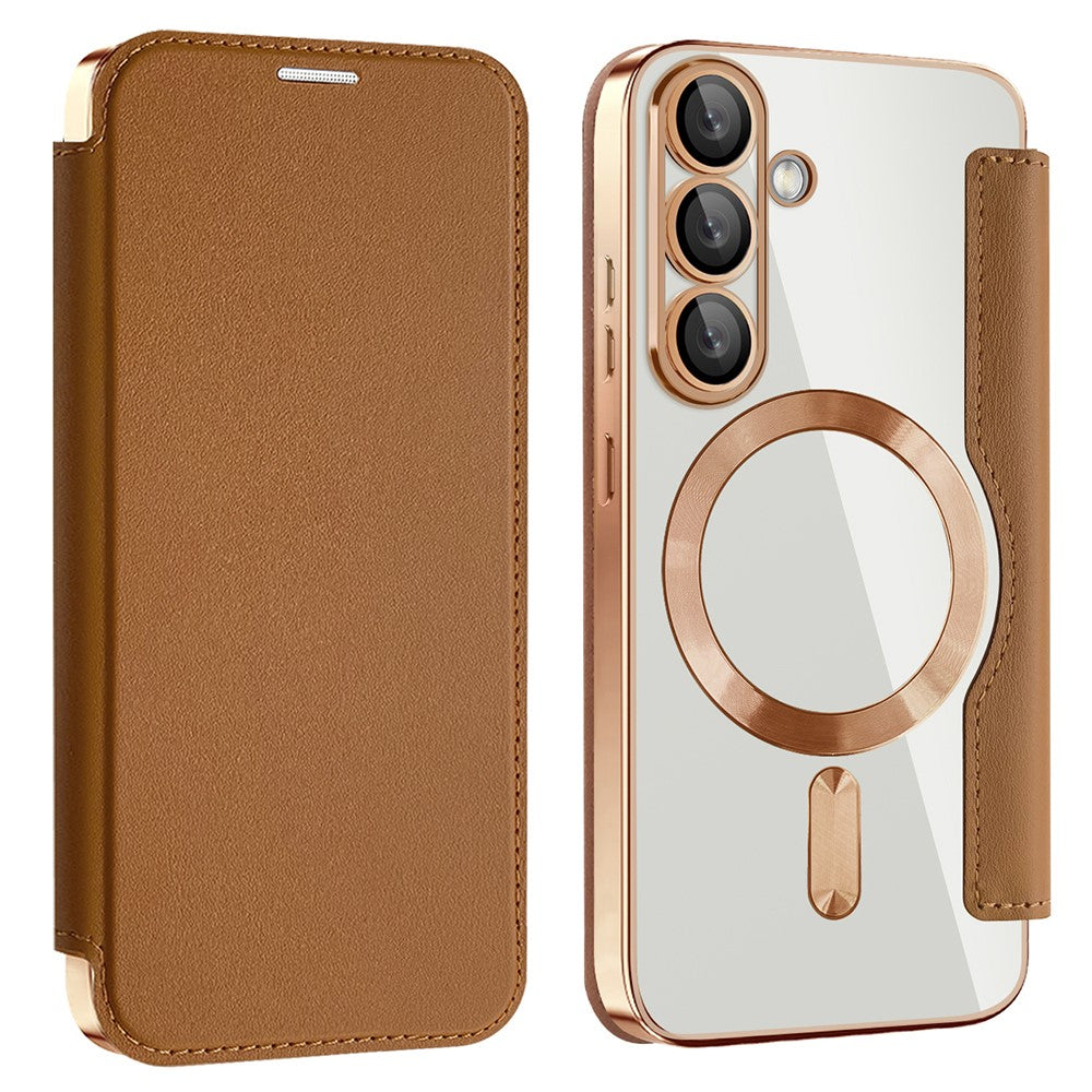 For Samsung Galaxy S25 Magnetic Case RFID Blocking Leather Phone Cover