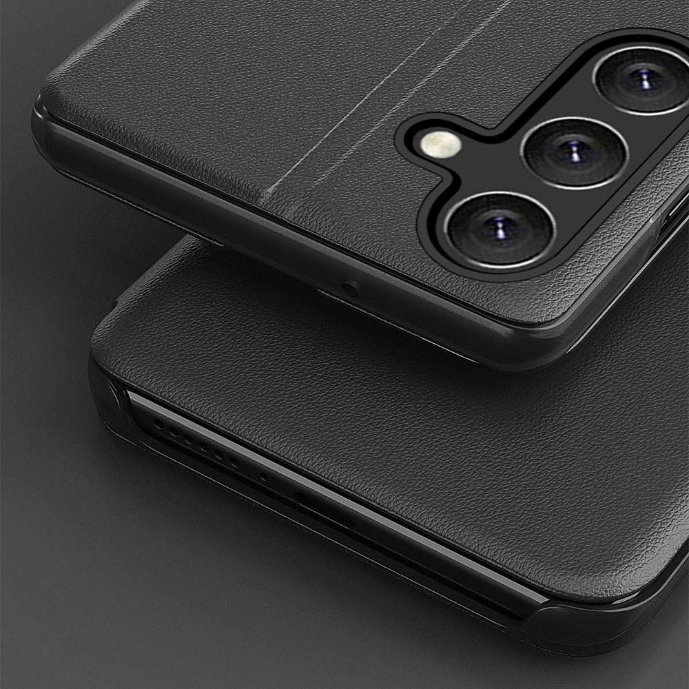 For Samsung Galaxy S25 Case View Window PU Leather Stand Cover