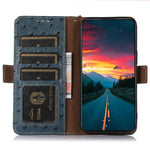 For Xiaomi Redmi Note 14 4G (163.25mm) Case RFID Blocking Genuine Cow Leather Phone Case Ostrich Texture