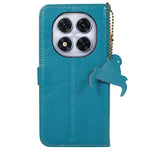 For Xiaomi Redmi Note 14 Pro 4G Case RFID Blocking Genuine Cow Leather Phone Cover Litchi Texture