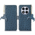 For Xiaomi Redmi Note 14 Pro 4G Case RFID Blocking Genuine Cow Leather Phone Case Ostrich Texture