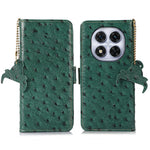 For Xiaomi Redmi Note 14 Pro 4G Case RFID Blocking Genuine Cow Leather Phone Case Ostrich Texture