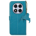 For Xiaomi Redmi Note 14 Pro+ 5G / Note 14 Pro 5G / Poco X7 5G Case RFID Blocking Genuine Cow Leather Phone Cover Litchi Texture