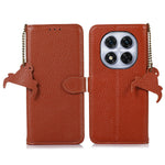 For Xiaomi Redmi Note 14 Pro+ 5G / Note 14 Pro 5G / Poco X7 5G Case RFID Blocking Genuine Cow Leather Phone Cover Litchi Texture