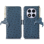 For Xiaomi Redmi Note 14 Pro+ 5G / 14 Pro 5G / Poco X7 5G Case RFID Blocking Genuine Cow Leather Phone Case Ostrich Texture