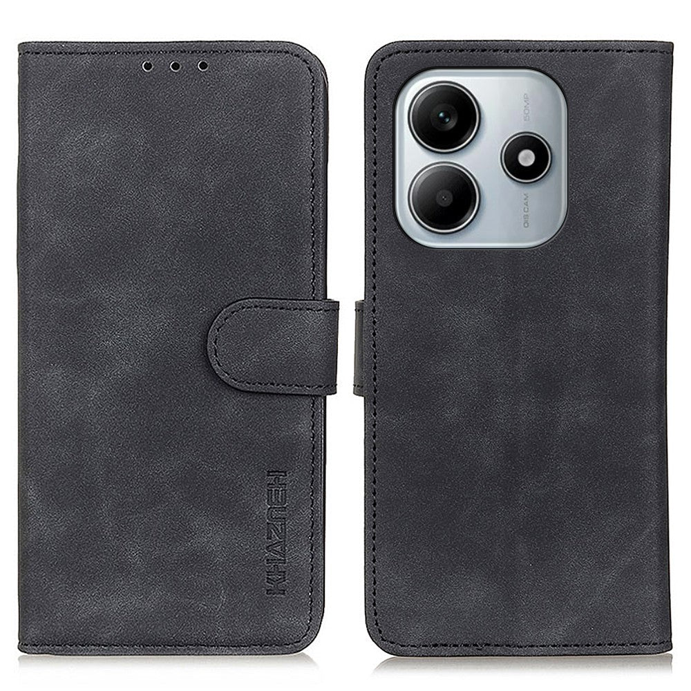 KHAZNEH For Xiaomi Redmi Note 14 4G (163.25mm) Wallet Case PU Leather Phone Cover Retro Texture