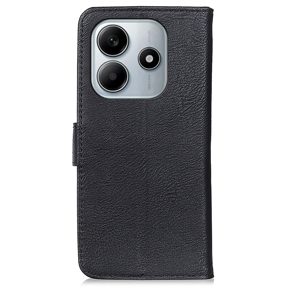 KHAZNEH Plånboksfodral för Xiaomi Redmi Note 14 4G (163,25 mm) med läderstruktur och flipfodral