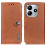 KHAZNEH Plånboksfodral för Xiaomi Redmi Note 14 4G (163,25 mm) med läderstruktur och flipfodral
