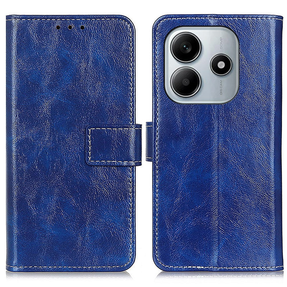 Xiaomi Redmi Note 14 4G (163.25mm) Läderfodral Plånboksfodral mobilfodral Crazy Horse Texture