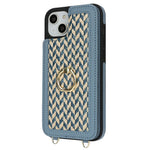For iPhone 15 Case with Card Holder, Kickstand, RFID Blocking PU+TPU Phone Back Cover