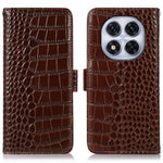 For Xiaomi Redmi Note 14 Pro 5G / Poco X7 5G Case Crocodile Texture Genuine Cow Leather Phone Wallet Cover