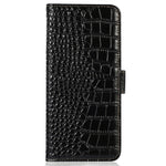 For Xiaomi Redmi Note 14 5G Case Crocodile Texture Genuine Cow Leather Phone Wallet Cover