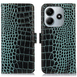 For Xiaomi Redmi Note 14 5G Case Crocodile Texture Genuine Cow Leather Phone Wallet Cover