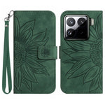 For Xiaomi 15 Case Sunflower Imprint Leather Wallet Phone Cover with Wrist Strap
