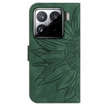 For Xiaomi 15 Case Sunflower Imprint Leather Wallet Phone Cover with Wrist Strap