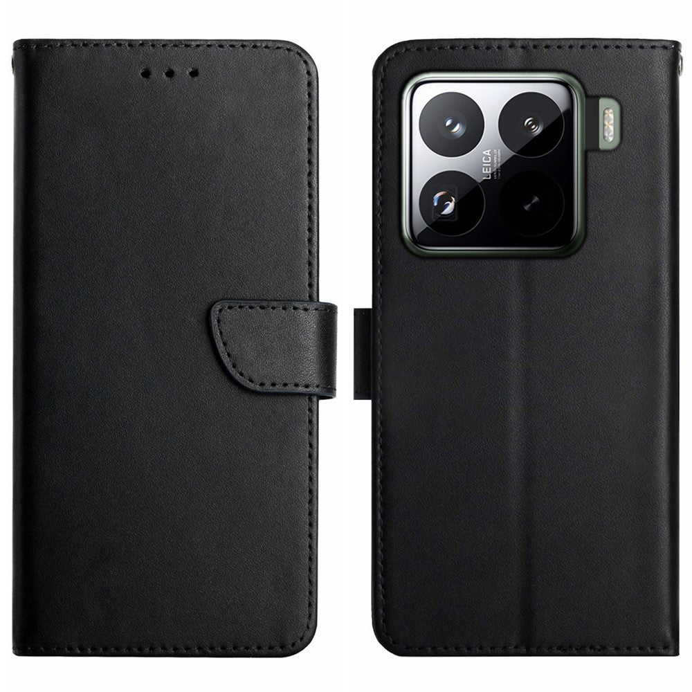 HT02 For Xiaomi 15 Case Genuine Cow Leather Phone Cover Nappa Texture