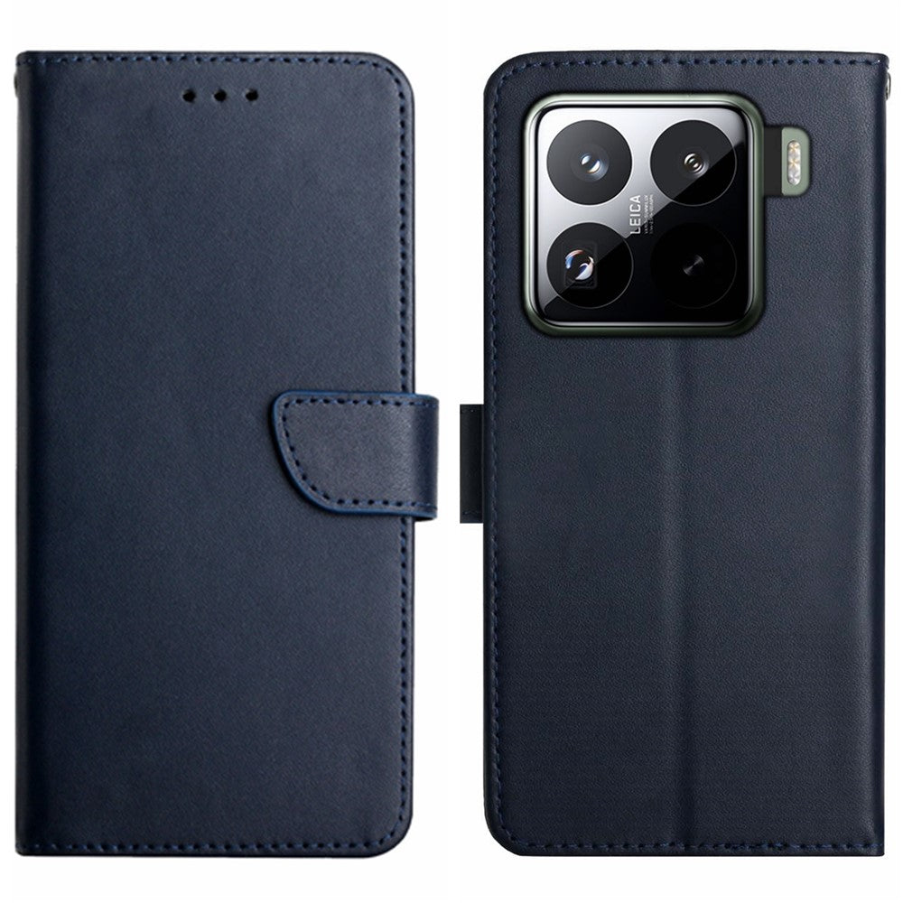 HT02 For Xiaomi 15 Case Genuine Cow Leather Phone Cover Nappa Texture