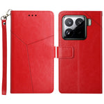 For Xiaomi 15 Case with Wrist Strap Y Shaped Lines Imprint Leather Phone Cover