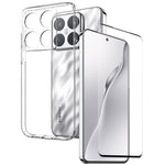 NORTHJO For Xiaomi 15 Pro TPU Phone Case+3D Curved Tempered Glass Film (Support Fingerprint Unlock)