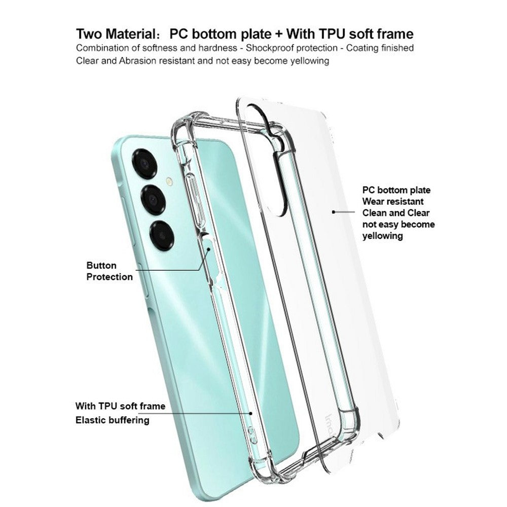 IMAK til Samsung Galaxy A16 5G / 4G PC+TPU Stødresistent Gennemsigtigt Telefoncover