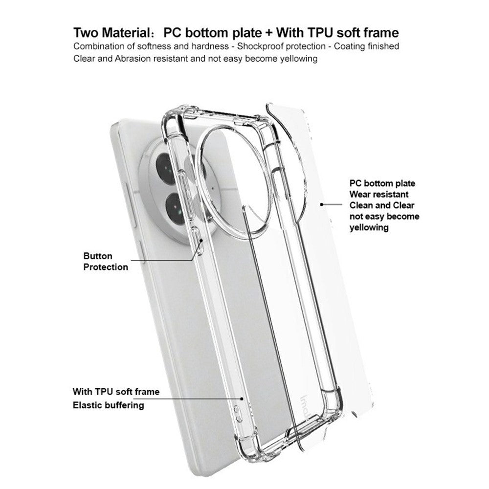 IMAK För OnePlus 13 Skal PC+TPU Stötsäkert Genomskinligt mobilskal
