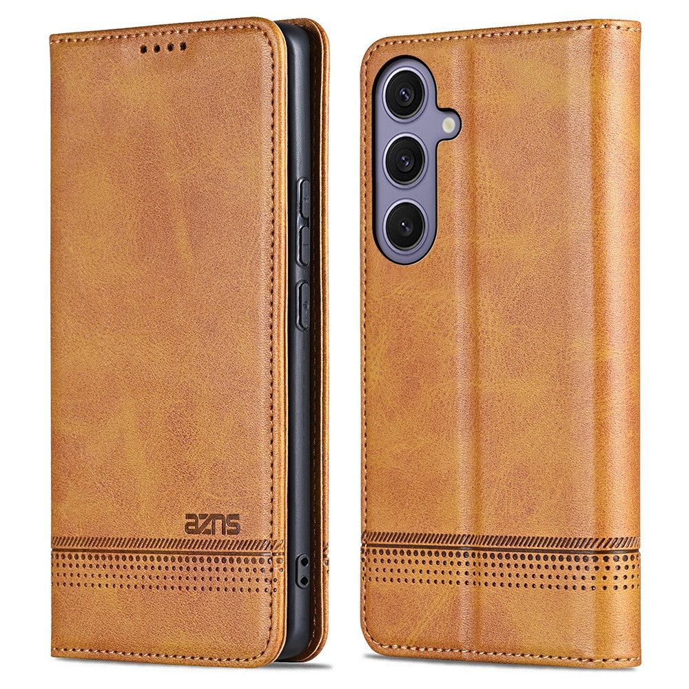 AZNS För Samsung Galaxy S25+ Skal Plånboksfodral i Kohud med PU-lädertextur