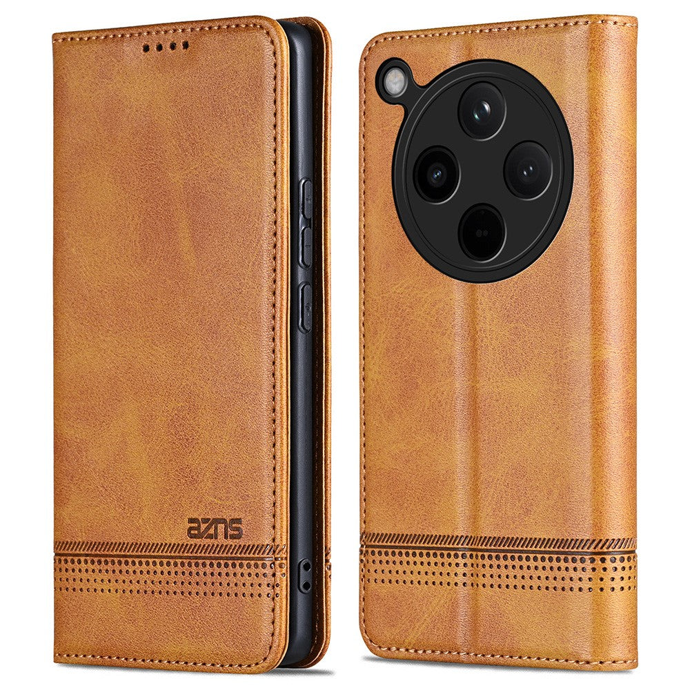 AZNS For Oppo Find X8 5G Case Cowhide Texture PU Leather Wallet Phone Cover