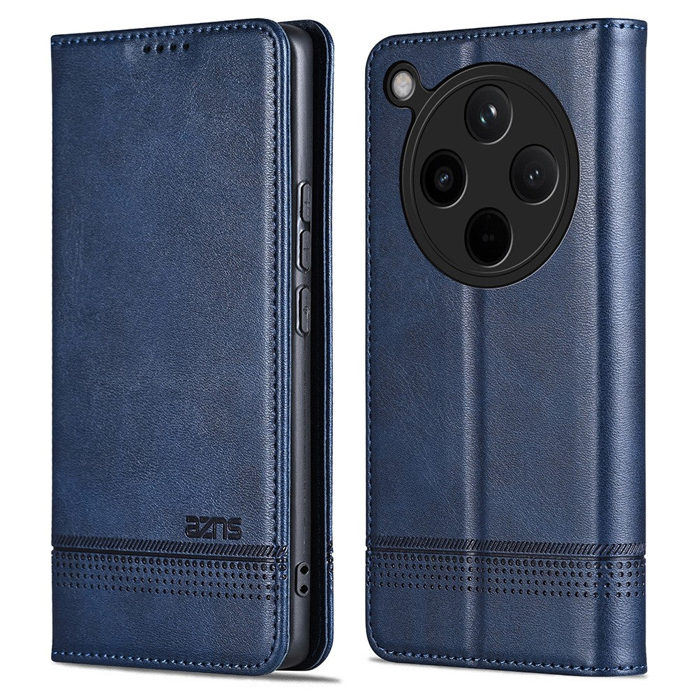 AZNS For Oppo Find X8 5G Case Cowhide Texture PU Leather Wallet Phone Cover