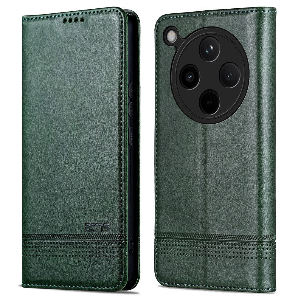 AZNS For Oppo Find X8 5G Case Cowhide Texture PU Leather Wallet Phone Cover