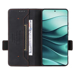 For Xiaomi Redmi Note 14 4G (163.25mm) Case Leather Wallet Flip Phone Cover with Hardware Decor