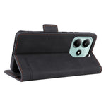 For Xiaomi Redmi Note 14 4G (163.25mm) Case Leather Wallet Flip Phone Cover with Hardware Decor