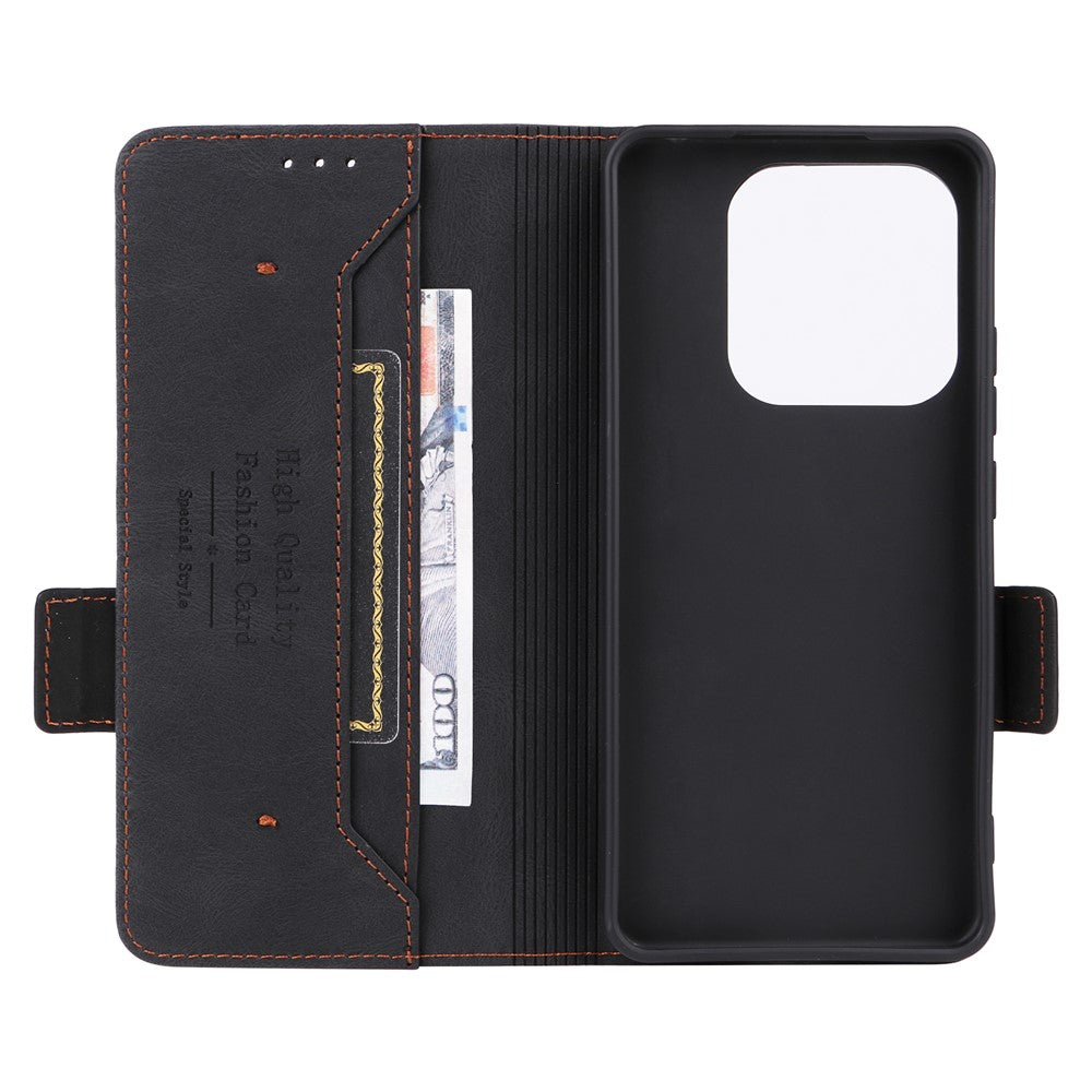 For Xiaomi Redmi Note 14 4G (163.25mm) Case Leather Wallet Flip Phone Cover with Hardware Decor