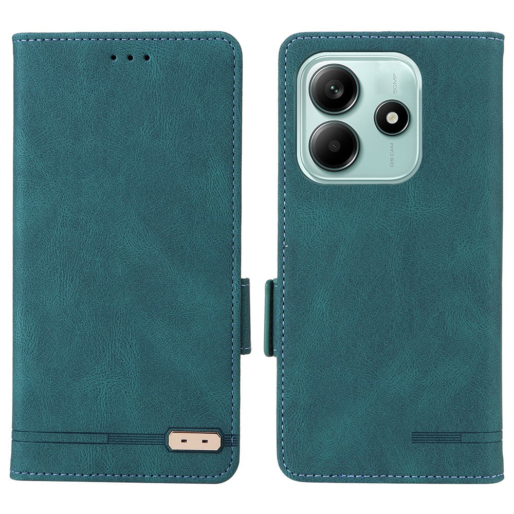 For Xiaomi Redmi Note 14 4G (163.25mm) Case Leather Wallet Flip Phone Cover with Hardware Decor