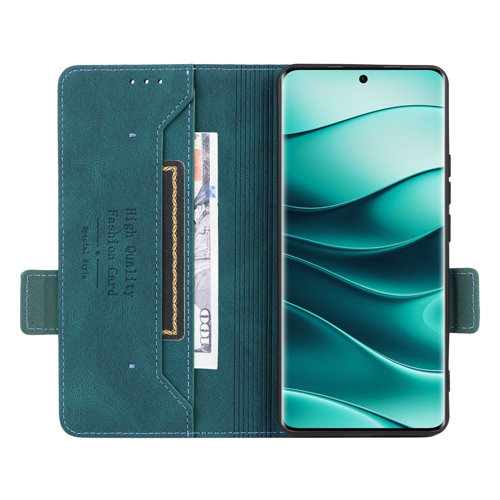 For Xiaomi Redmi Note 14 Pro 4G Case Leather Wallet Flip Phone Cover with Hardware Decor
