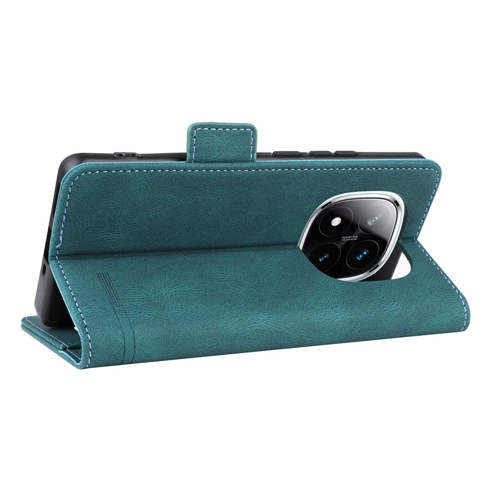 For Xiaomi Redmi Note 14 Pro 4G Case Leather Wallet Flip Phone Cover with Hardware Decor