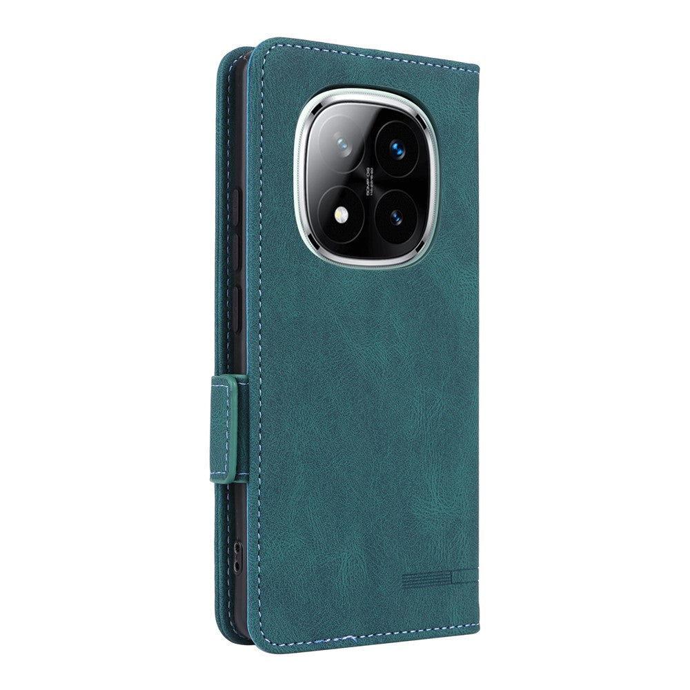 For Xiaomi Redmi Note 14 Pro 4G Case Leather Wallet Flip Phone Cover with Hardware Decor