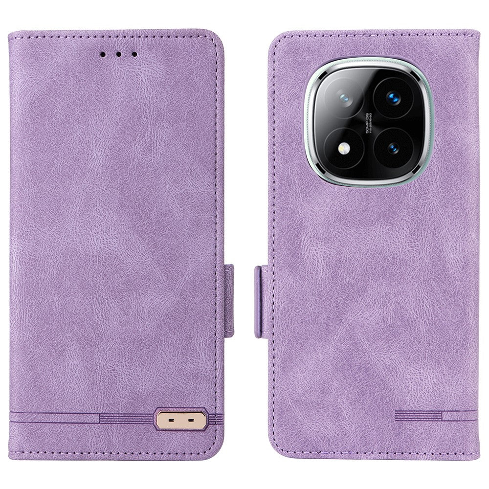 For Xiaomi Redmi Note 14 Pro 4G Case Leather Wallet Flip Phone Cover with Hardware Decor