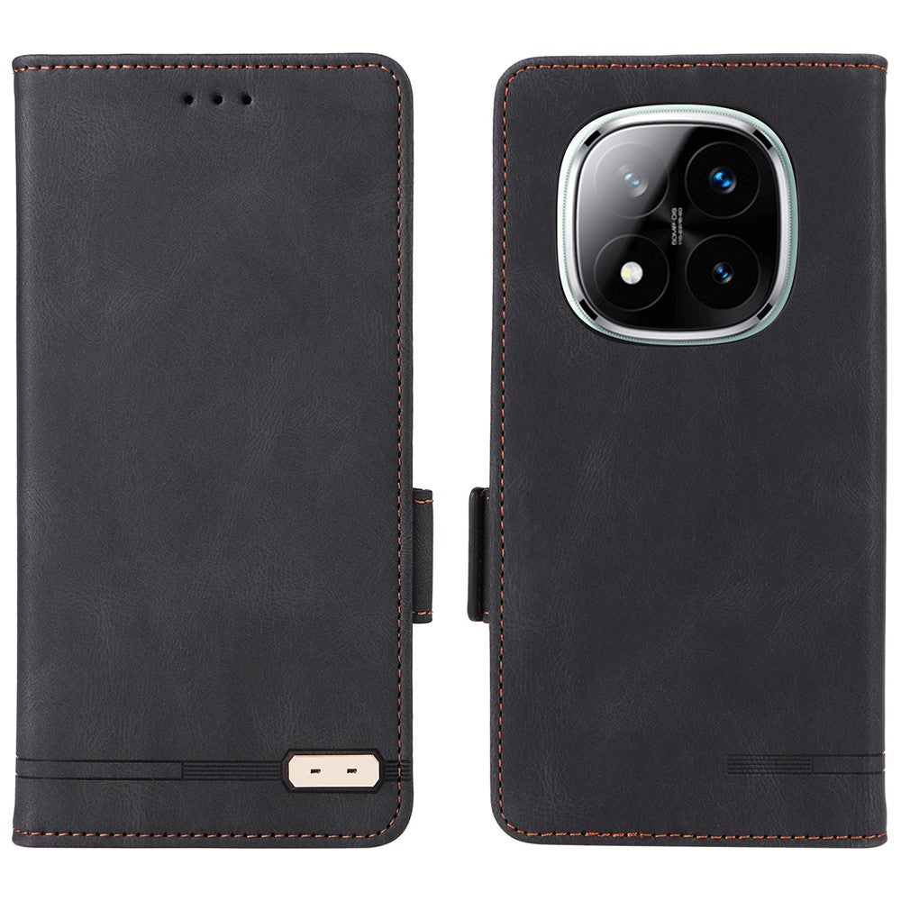 For Xiaomi Redmi Note 14 Pro 4G Case Leather Wallet Flip Phone Cover with Hardware Decor